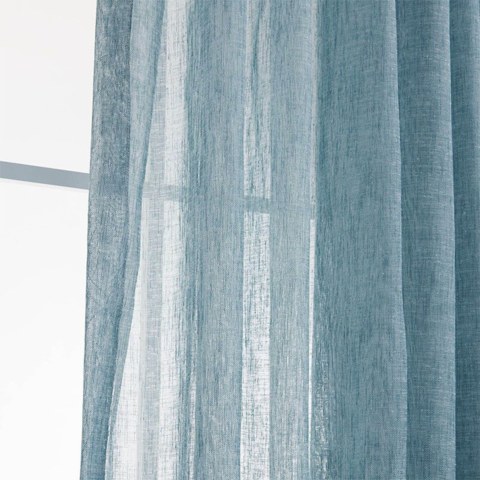 Gardes texturées de jour Bleu Dusky Sheer Voile Rideau 1