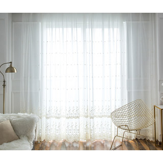Royally Gold Intricate Détails Brodé Sheer Voile Rideau 2