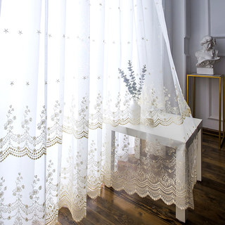 Royally Gold Intricate Détails Brodé Sheer Voile Rideau 5