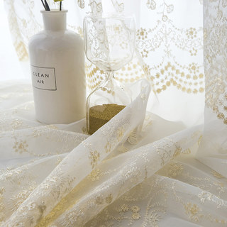 Royally Gold Intricate Détails Brodé Sheer Voile Rideau 3