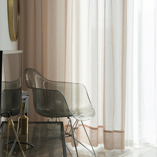 Soft Glow Light Brown Sheer Voile Rideau 8