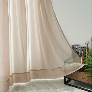 Soft Glow Light Brown Sheer Voile Rideau 3