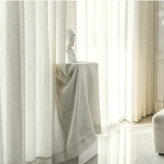 Onde Magique Tissé Coton Mélange Voile Treillis Lourd Rideau 6