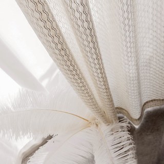 Onde Magique Tissé Coton Mélange Voile Treillis Lourd Rideau 3
