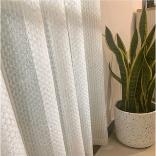 Onde Magique Tissé Coton Mélange Voile Treillis Lourd Rideau 5