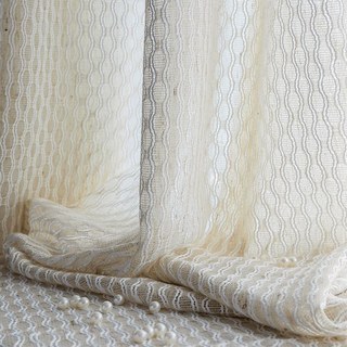 Vague Un peu de coton magique mélange de farine d'avoine Net Trellis Rideau Net lourd