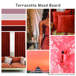 Terracotta de luxe Rideau rouge de Chenille 7