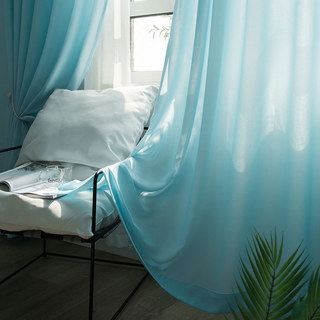 Touche satinée Rideau voilé bleu bébé