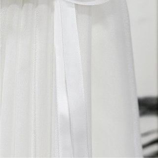 Toucher une Harpe blanc soyeux Chiffon rayé Rideau voilé 6