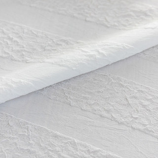Funkier Rideau voilé blanc broyé avec bandes épaisses