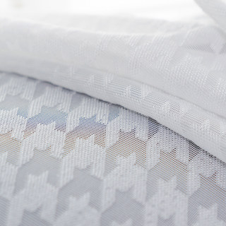 Ivoire Demi Impression H Houndstooth Jacquard Tulle Voile Rideau 3