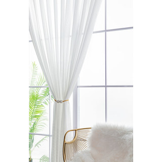 Ivoire Demi Impression H Houndstooth Jacquard Tulle Voile Rideau 2