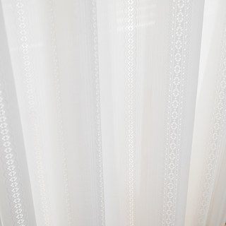 Japonais Dentelle Ivoire Rayures Creuses Voile Rideau 4