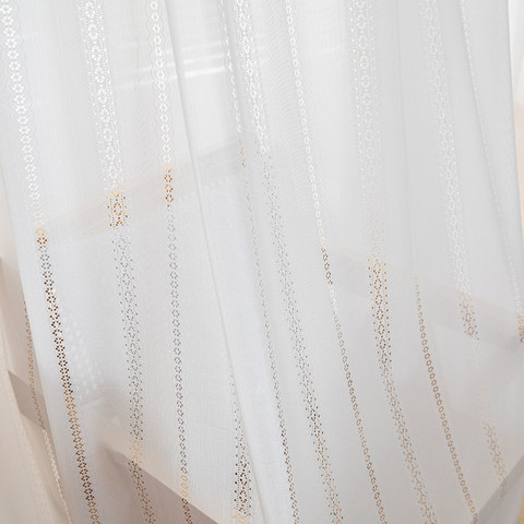 Japonais Dentelle Ivoire Rayures Creuses Voile Rideau 1