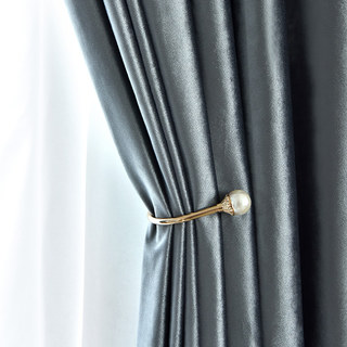 Luxe métallisé Rideaux de velours bleu gris noir