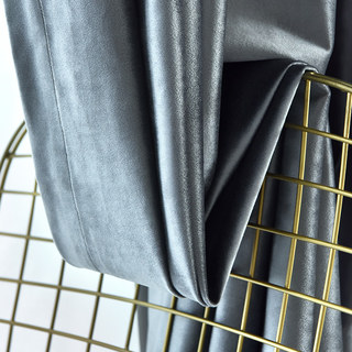 Luxe métallisé Rideaux de velours bleu gris noir 4