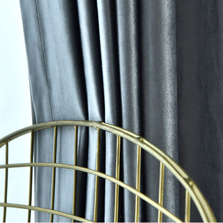 Métallique de luxe Rideaux de velours gris bleu 5