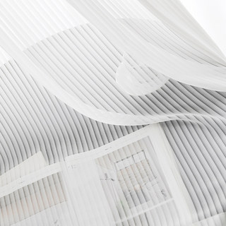 Rayons de soleil Bold blanc rayé Chiffon Sheer Rideau