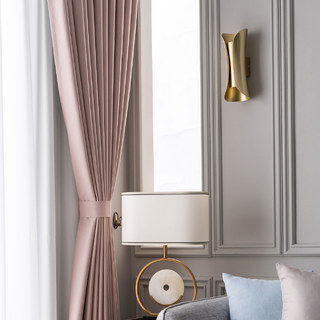 Harringbone Blush Rose 100% Blackout Rideau 7