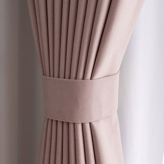 Harringbone Blush Rose 100% Blackout Rideau 8