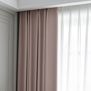 Harringbone Blush Rose 100% Blackout Rideau