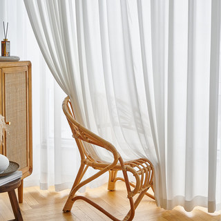 Pinstripes blanc broyé Voile Sheer Rideau 7