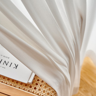 Pinstripes blanc broyé Voile Sheer Rideau 2