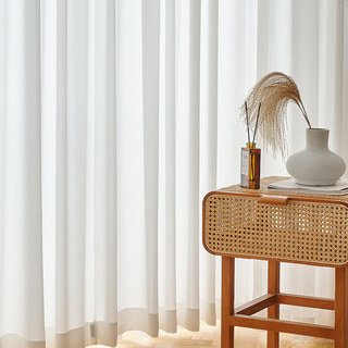 Pinstripes blanc broyé Voile Sheer Rideau 6