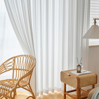Pinstripes blanc broyé Voile Sheer Rideau 5