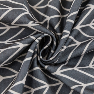 Shard Mid Century Moderne Charcoal Gris Chevron Rideau du Herringbone 19
