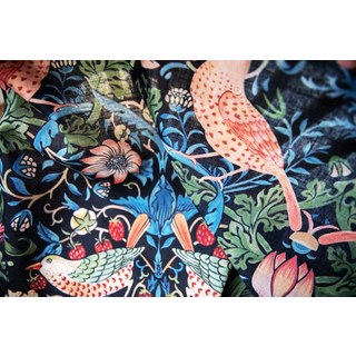 Voleur de fraises William Morris Rideau de style de jute bleu marine 5