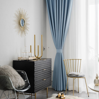 Rideau noir bleu bébé super épais 7