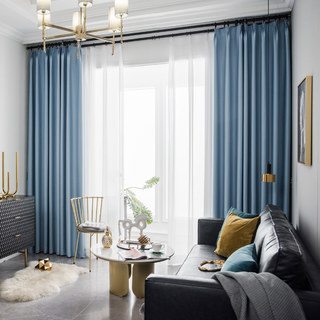 Rideau noir bleu bébé super épais 3