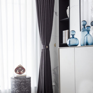 Superthick Willow feuilles gris foncé 100% noir rideau 9