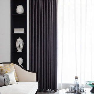 Superthick Willow feuilles gris foncé 100% noir rideau 5