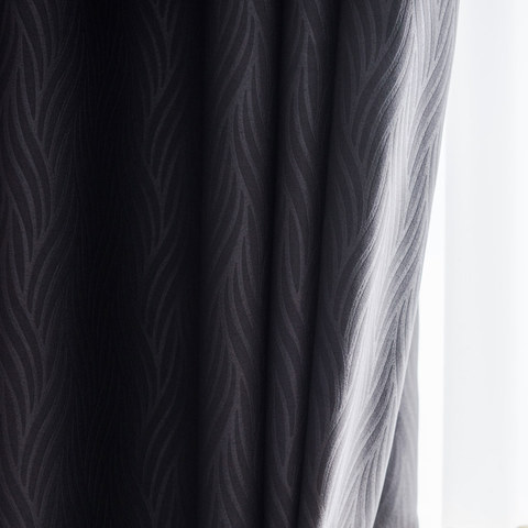 Superthick Willow feuilles gris foncé 100% noir rideau 1