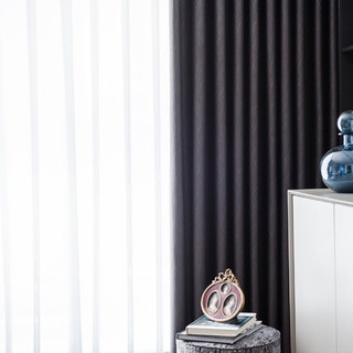 Superthick Willow feuilles gris foncé 100% noir rideau 2