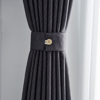 Superthick Willow feuilles gris foncé 100% noir rideau 11
