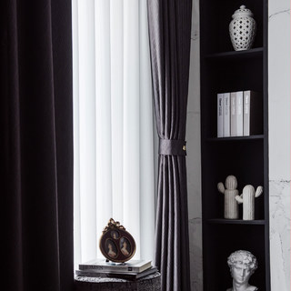 Superthick Willow feuilles gris foncé 100% noir rideau 12