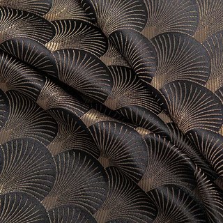L'art de luxe des années 20 Roaring Deco Shell motif noir & rideau d'or 4