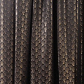 L'art de luxe des années 20 Roaring Deco Shell motif noir & rideau d'or 3