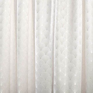 L'art de luxe des années 20 Roaring Deco Crème motif Shell Rideau d'ivoire 4