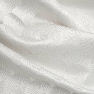 L'art de luxe des années 20 Roaring Deco Crème motif Shell Rideau d'ivoire 3