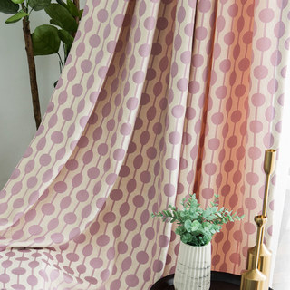 Lignes perlées Pastel rose pourpre pois et rayures Rideau de Chenille