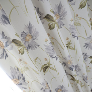 Apporter le jardin Intérieurs Gris Daisy Cotton Floral Jute Style Rideau 4