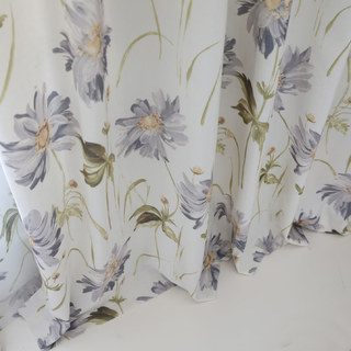 Apporter le jardin Intérieurs Gris Daisy Cotton Floral Jute Style Rideau 5