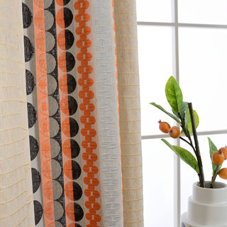 Obsédée par les pois Modern 3D Jacquard Orange Noir Motif géométrique Rideau 7