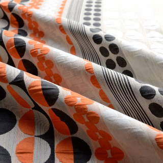 Obsédée par les pois Modern 3D Jacquard Orange Noir Motif géométrique Rideau 13