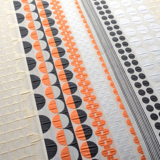 Obsédée par les pois Modern 3D Jacquard Orange Noir Motif géométrique Rideau 10