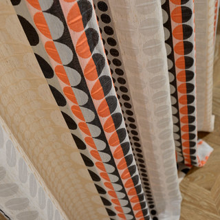 Obsédée par les pois Modern 3D Jacquard Orange Noir Motif géométrique Rideau 5
